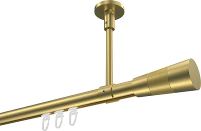 Produktbild von Interdeco Innenlaufstange / Gardinenstange mit Innenlauf Messing-Optik, Typ Sonette Tanara (Konus Bicolor) Deckenmontage, 20 mm Ø 1-läufig, 320 cm