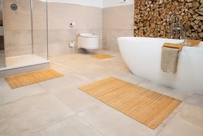 Produktbild von Badteppich LINES ware 3-er Set NATURE ca. 40x50/50x80/60x100cm