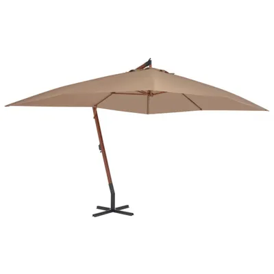 Produktbild von The Living Store Ampelshirm mit Holzmast 400x300 cm Taupe