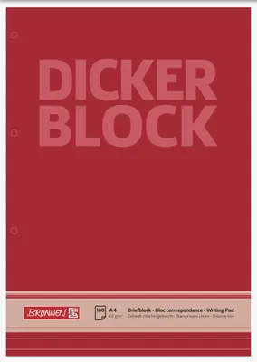 5x Briefblock A4 liniert 60g/m² 100 Blatt