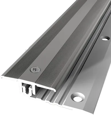 Produktbild von Übergangsschiene 11 x 40 x 1000 mm Übergangsprofil Übergangsleiste Aluminium eloxiert Geriffelt Versenkt Gebohrt Edelstahl Küberit