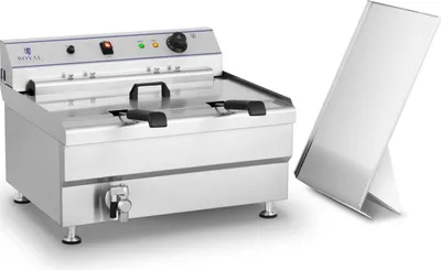 Obrázek produktu pro Expondo Royal Catering Fritéza - 24 l - 9000 W - 400 V - Vypouštěcí kohoutek - 2 koše -