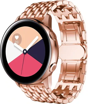 Produktbild von Strap-it Samsung Galaxy Watch Active / Active 2 Drache Gliederband (Roségold)