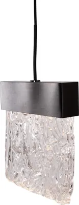 Immagine prodotto di Lampada a sospensione LED VETRO nero spazzolato 4,5 W, bianco caldo, 360 lm, metallo, dimensioni: 180 x 13 x 12 cm, IP20, Maxlight