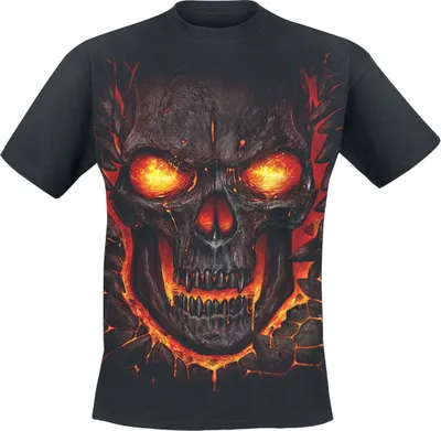 Produktbild von Spiral T-Shirt Herren Skull Lava schwarz L