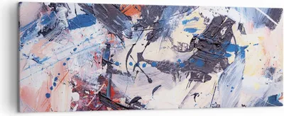 Produktbild von Bild auf Leinwand - Leinwandbild - Einteilig - Abstraktion verschüttet Farben - 140x50cm - Wand Bild - Wanddeko - Wandbilder - Leinwanddruck - Bilder - Wanddekoration - Leinwand bilder - AB140x50-4383