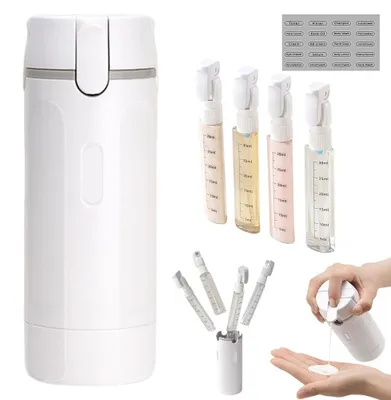 Productafbeelding van 4-in-1 Reisdispenserfles met 4 Navulbare Flessen