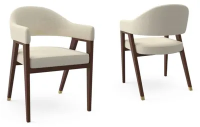 Produktbild von Design Stühle Polster Hotel Stuhl Textil Holz Möbel im Esszimmer neu