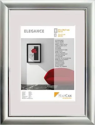 Produktbild von Kunststoff Bilderrahmen Elegance alu-metallic-silber, 60 x 80 cm