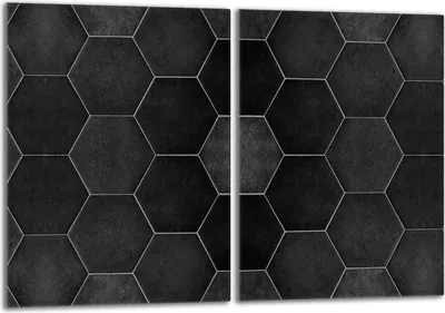 Obrázok produktu pre Sada krycích dosiek na sporák 2x40x52 cm sklokeramický kryt varnej dosky sklenený splashback, čierny vzor