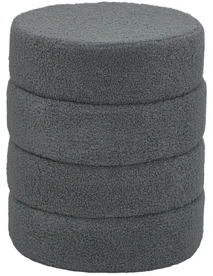 Immagine prodotto di HOMCOM Pouf, poggiapiedi, pouf rotondo imbottito, poggiapiedi con cuscino
