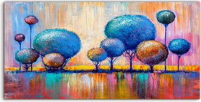 Produktbild von Coloray Acrylbild 140x70  Wandbild Acrylbilder Foto Bild groß Bäume bunte malen
