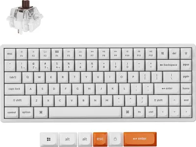Image de Keychron K2 Max Clavier mécanique sans fil Blanc, Bluetooth, 2.4GHz, RGB LED, Hot-swap, QWERTY US Layout, Super Switch Brown - K2M-Q3