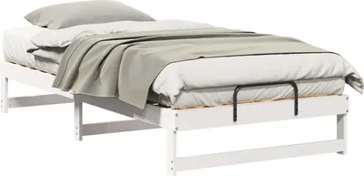 Image de vidaXL Cadre de lit blanc 100 x 210 cm Pin massif