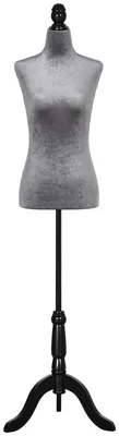 Produktbild von Verstellbare Schneiderpuppe 130šC168 cm mit Holzstativ fš¹r Modefotografie und Kleiderpr?sentation šC Grau