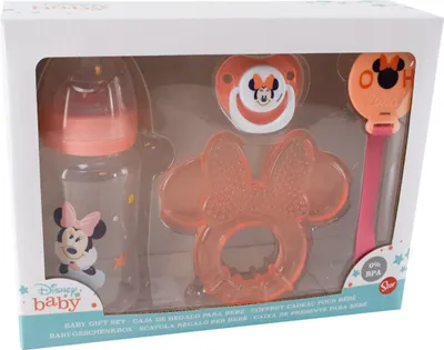 Obrázek produktu pro Disney Baby Mickey nebo Minnie Mouse sada s kousátkem a lahvičkou