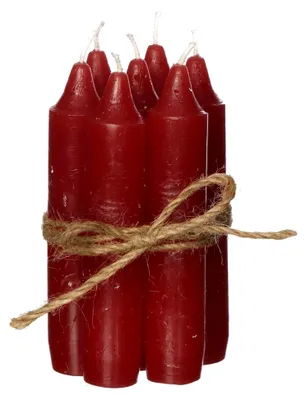 Produktbild von 7-teiliges Set Kerzen H 11 cm (Rot)