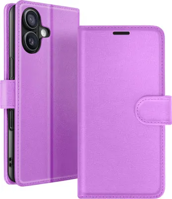 Zdjęcie produktu dla Zanaé, etui z klapką na iPhone'a 16 z kieszeniami na karty i klapką magnetyczną, fioletowe