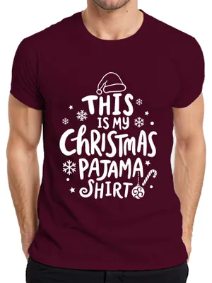 Obrázek produktu pro Tohle je moje vánoční pyžamové tričko Bílý motiv - Vánoce Xmas Christmas Pánské tričko, vínová, XXL
