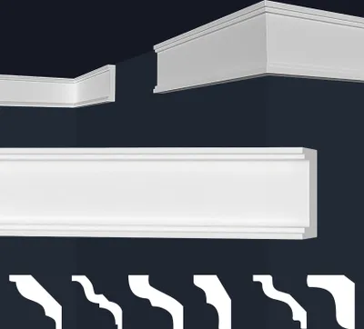 Produktbild von MARBET DESIGN Stuckleisten XPS Styropor weiß - Wandleisten Wandabschlussleisten E-Leisten - (30 Meter / 15 Leisten E-29)