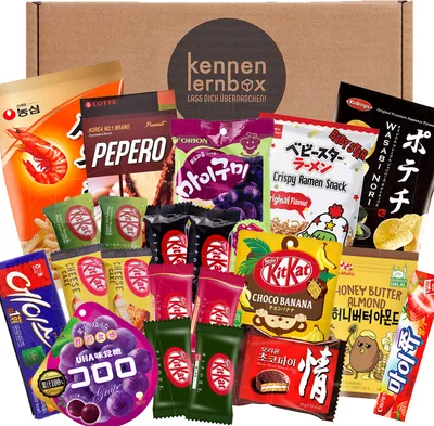 Produktbild von Asia Mix | Kennenlernbox mit 21 beliebten Süßigkeiten aus Korea und Japan | Geschenkidee für besondere Anlässe