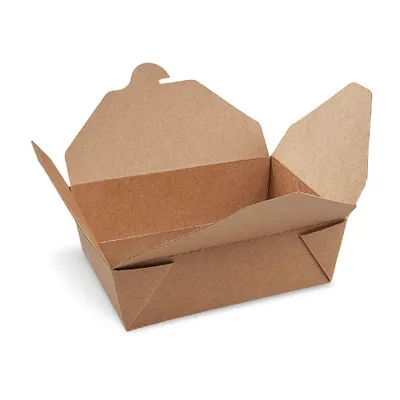 Produktbild von 50 Braune Faltboxen Asiaboxen 150x120x48 mm 1000ml Foodboxen Pommesboxen