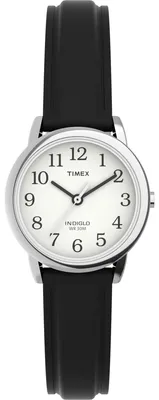 Produktbild von Timex Easy Reader Damen-Armbanduhr, 25 mm, schwarzes Lederarmband, T20441