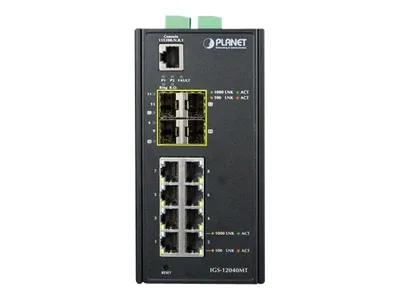 Zdjęcie produktu dla PLANET IGS-12040MT, Zarządzany, L2+, Gigabit Ethernet (10/100/1000), Pełny dupleks, Montaż naścienny / rzutowanie na sufit
