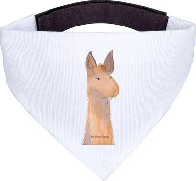Produktbild von Mr. & Mrs. Panda Bandana Lamakopf Genervt - Weiß - Geschenk, Beste Freundin, Hundetuch, Lamas, Halstuch für Hund, Lama, Büro, Chef, Dreieckstuch