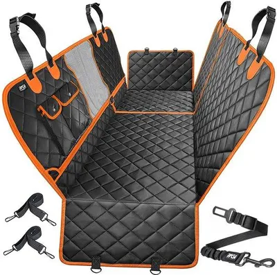 Produktbild von Hundedecke Auto-Rücklehne 4-in-1 - Wasserfeste Auto-Kindersitzdeck Hunderrücklehne - Trennbarer Hundesitz Auto mit Sicherheitsgurt Hundewagen - Reißfest und rutschhemmend Auto-Decke Hunderrücklehne für alle Autos