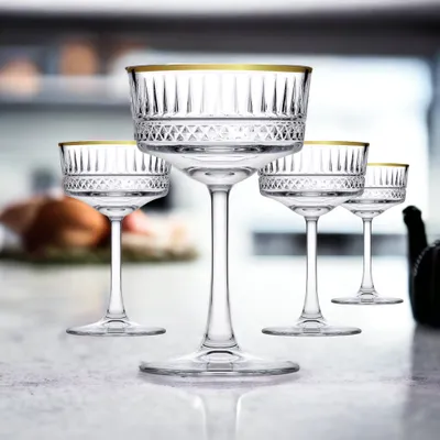 Obrázek produktu pro PAŞABAHÇE Elysia Gold Sklenice na šampaňské, objem: 0,26 litru, výška: 164 mm, 4x