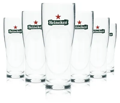 Produktbild von 6x Heineken Glas 0,5l Bier Becher Pokal Gläser Gastro Geeicht Beer NL Calibrated