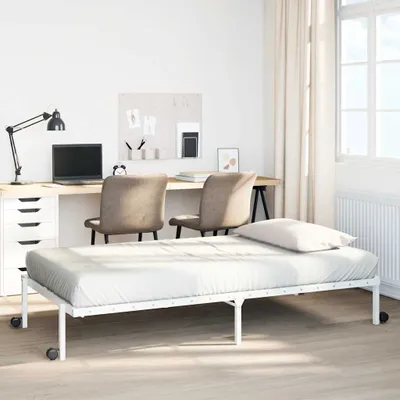 Obrázek produktu pro Maison Exclusive - Skládací rám postele bez matrace, bílá, 100 x 190 cm, ocel