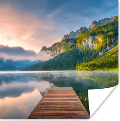 Produktbild von MuchoWow® Poster Eindrucksvoller Sonnenaufgang in den Bergen von Österreich 50x50 cm - Wohnzimmerdekoration