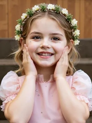 Produktbild von Florales Hochzeits-Stirnband für Frauen und Mädchen, Blumenkranz für Braut, Brautjungfer und Haarschmuck in Weiß