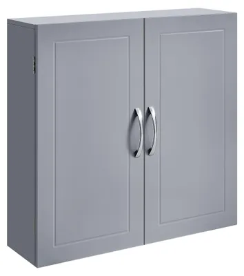 Produktbild von VASAGLE Badezimmerschrank, Badschrank, wandmontiert, 18 x 60 x 60 cm, Wandschrank mit verstellbaren Ablagen, taubengrau BBC320P36