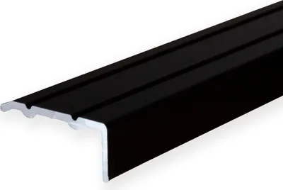 Produktbild von PROVISTON | Winkelprofil | Aluminium eloxiert | Schwarz | Breite 24.5 mm | Höhe 10 mm | Länge 1000 mm | Selbstklebend | Treppenkantenprofil | Treppenwinkel | Treppenkante | Kombiwinkel | 1 Stück