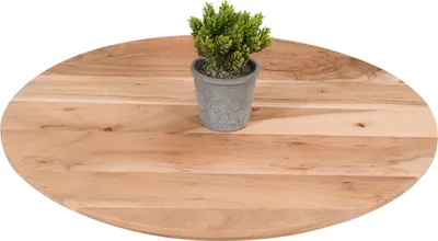 Produktbild von Tischplatte Schweizer Kante Runde Form Akazie massiv Natur 60 x 60 cm BRASILIA