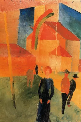 Zdjęcie produktu dla August Macke Art Print Obraz - Kościół z flagą, 1914 (120 x 80 cm)