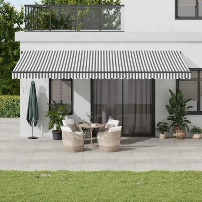 Image de vidaXL Store automatique anthracite et blanc 600x300 cm