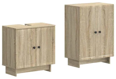 Produktbild von 2-teiliges Badezimmer Schrank Set EDE Sonoma-Eiche