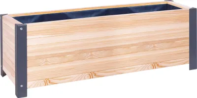 Produktbild von Pflanzgefäß aus Lärchenholz mit Anthrazit-Beschlägen : 120 x 40 x 41cm