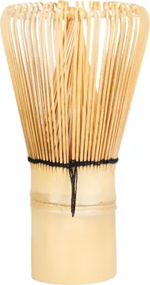 A bamboo whisk for preparing matcha tea.