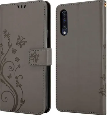 Image de Cadorabo Housse pour Samsung Galaxy A50 4G / A50s / A30s Housse de protection grise Housse de portable Etui Case Fleurs