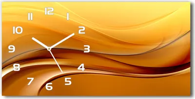 Produktbild von Wanduhr aus Glas – 60x30 cm - Glasbild - Glasuhr - Gehärtetes Glas - weisse-zeiger - Wellen Hintergrund