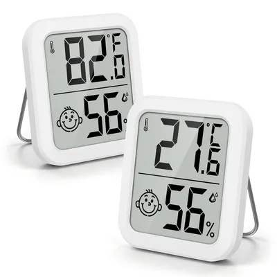 Mini-Thermo-Hygrometer 2er-Pack, digital, LCD, -50–70 °C, 10–99 % rF