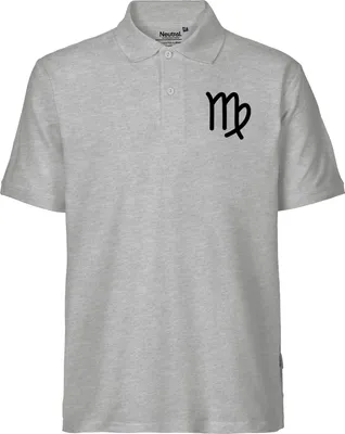 Produktbild von Huuraa Herren Polo Shirt Jungfrau Sternzeichen Zeichen L Sport Grey Bio Baumwolle Fairtrade Poloshirt Geschenkidee