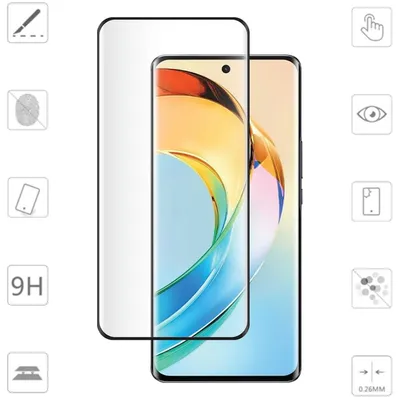 Obrázek produktu pro Pro Honor Magic 6 Lite 4D zakřivený displej Full LCD H9 Tvrzené sklo Screen Protector