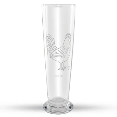 Produktbild von Mr. & Mrs. Panda Bierglas Hahn Korn - Transparent - Geschenk, Weizenbier Glas, Natur, Weizen, Bauernhof, Eier, Henne, Mr Mrs Weizenglas, Bier, Weißbierglas