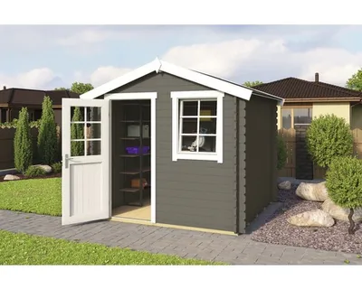 Produktbild von Gartenhaus Wels 2 inkl. Fußboden 263,7 x 250 cm carbongrau